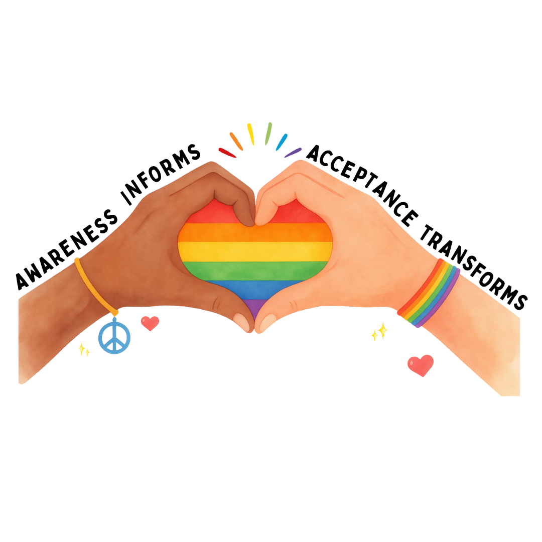 Awareness Informs, Acceptance Transforms Unisex Pride Tee