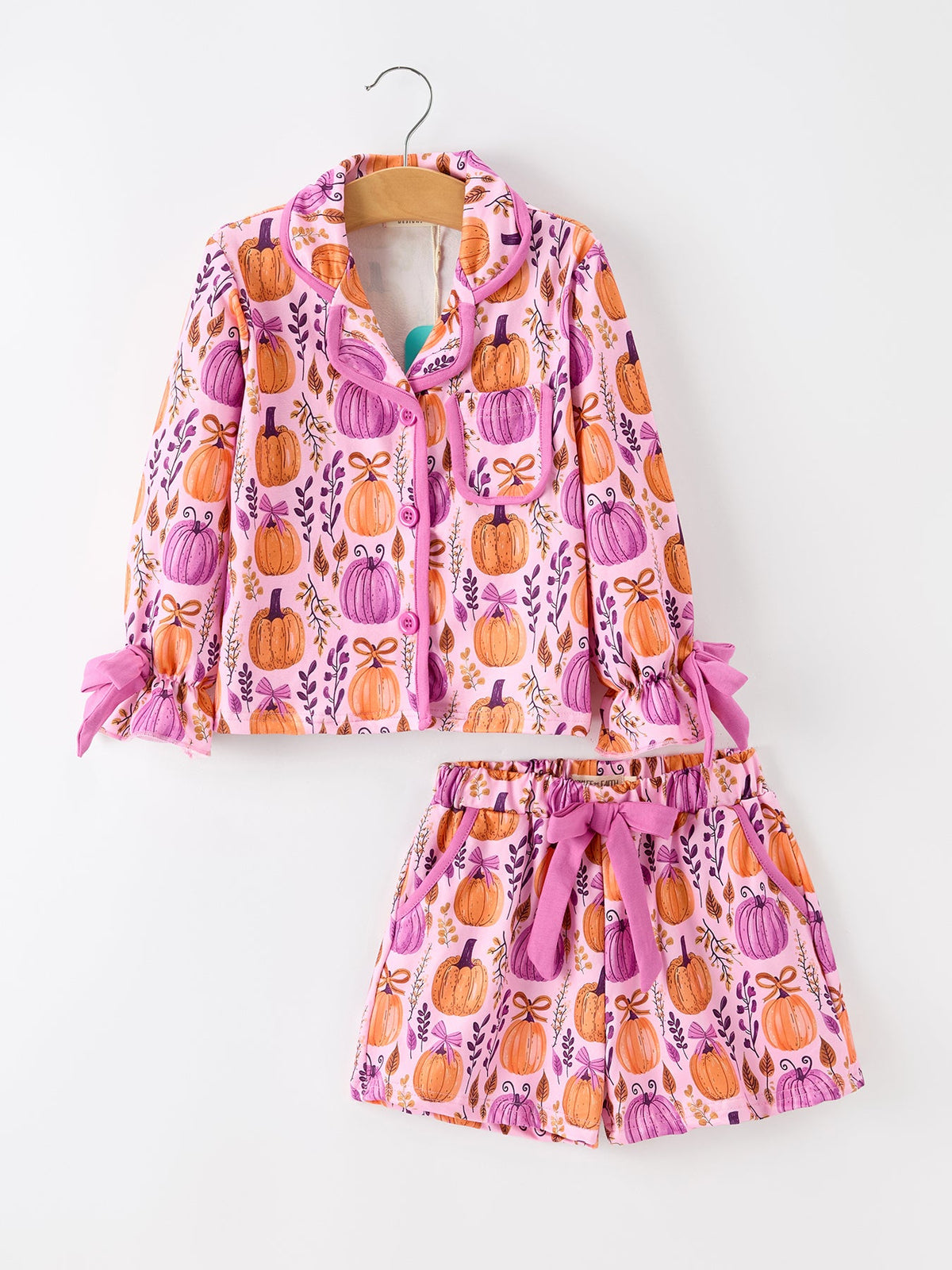 Halloween pumpkin matching pajama set for adult and child, additional product photograph 7