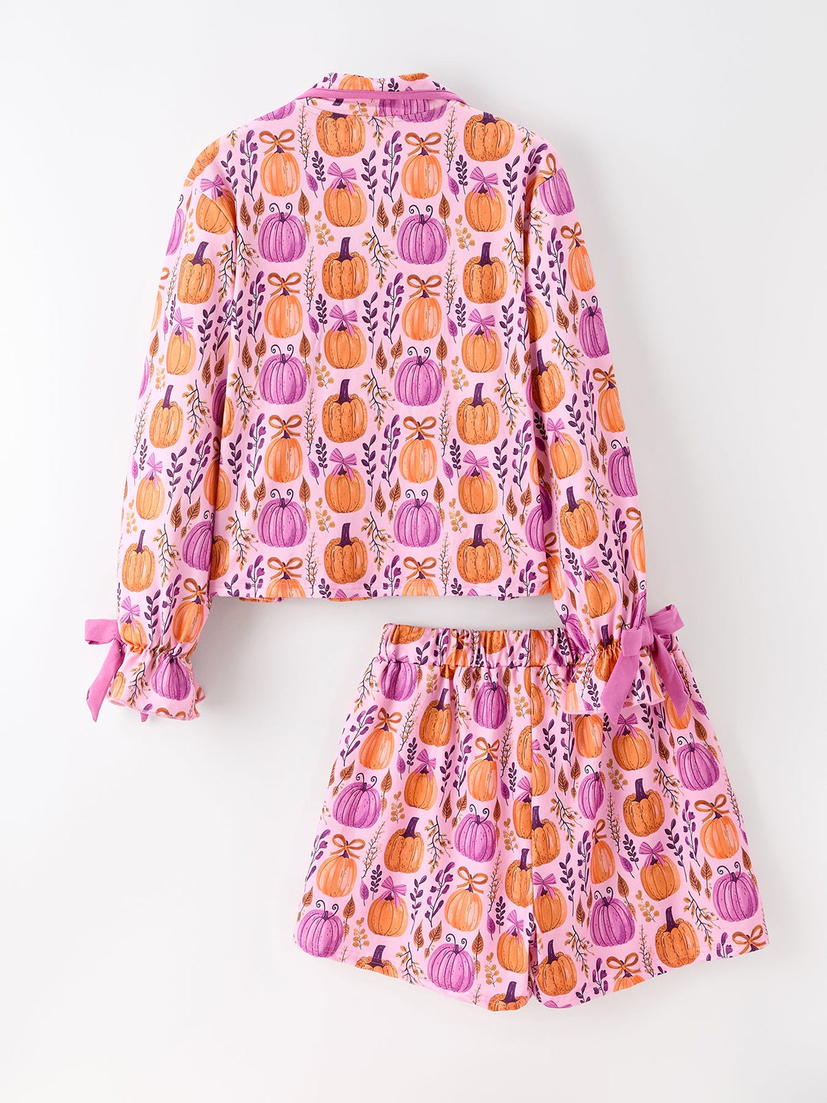 Halloween pumpkin matching pajama set for adult and child, additional product photograph 3