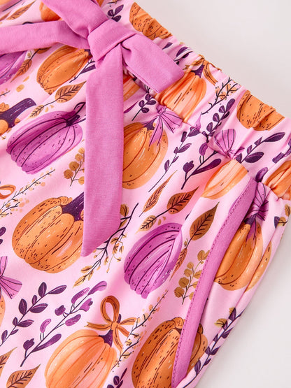 Halloween pumpkin matching pajama set for adult and child, additional product photograph 4