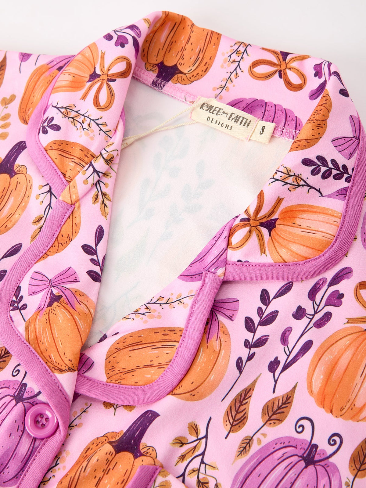 Halloween pumpkin matching pajama set for adult and child, additional product photograph 5