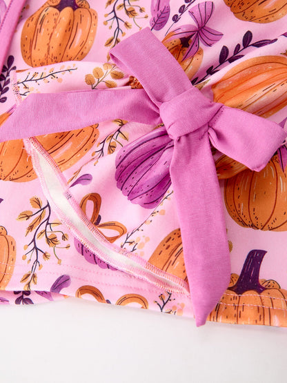Halloween pumpkin matching pajama set for adult and child, additional product photograph 6