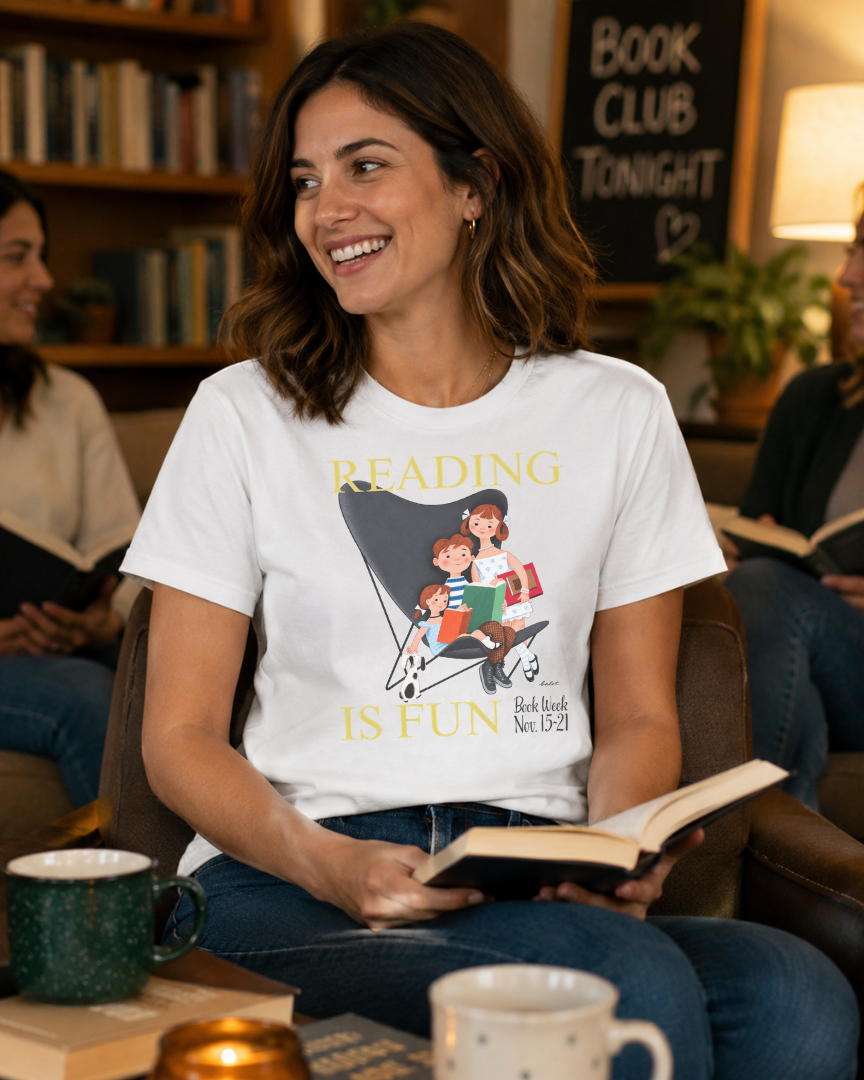 Reading Is Fun Retro Book Tshirt 1953