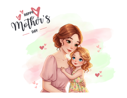 Happy Mother's Day Mom & Daughter Hug V-Neck T-Shirt