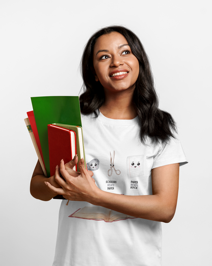 Nothing Beats Reading: Rock, Paper, Book Unisex Tee