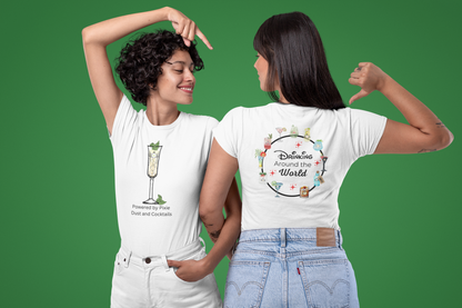 Pixie Dust and Cocktails Shirt - Double-Sided Drinking Around the World Tee