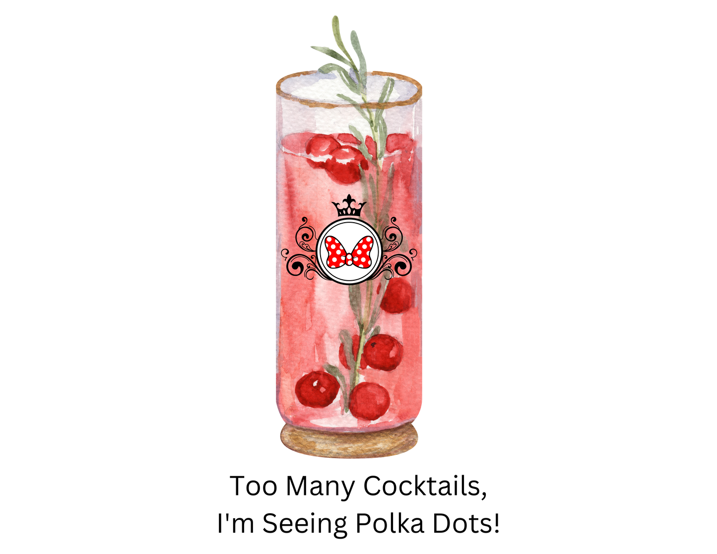 Polka Dot Mouse Cocktail Shirt - Too Many Cocktails!