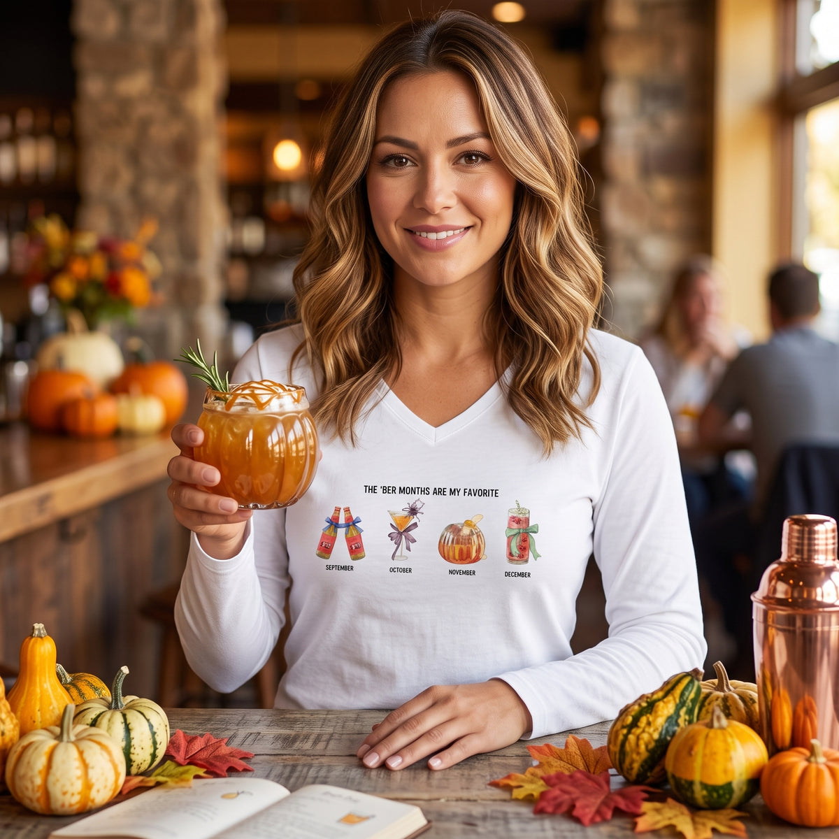 Women's V-Neck 'Very Important' Graphic Long Sleeve Tee