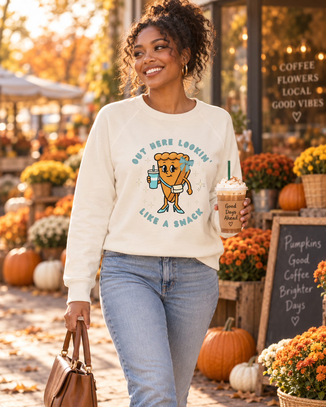 Pumpkin Pie Sweatshirt | Out Here Lookin’ Like a Snack Women’s Fall Crewneck