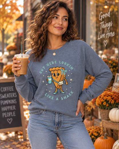 Pumpkin Pie Sweatshirt | Out Here Lookin’ Like a Snack Women’s Fall Crewneck