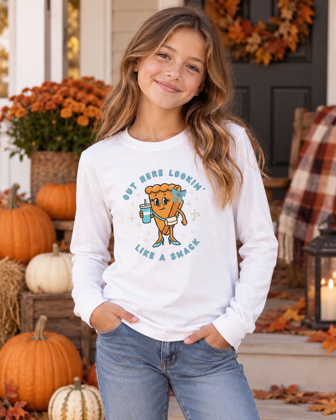 Pumpkin Pie Youth Shirt | Out Here Lookin’ Like a Snack Long Sleeve Tee