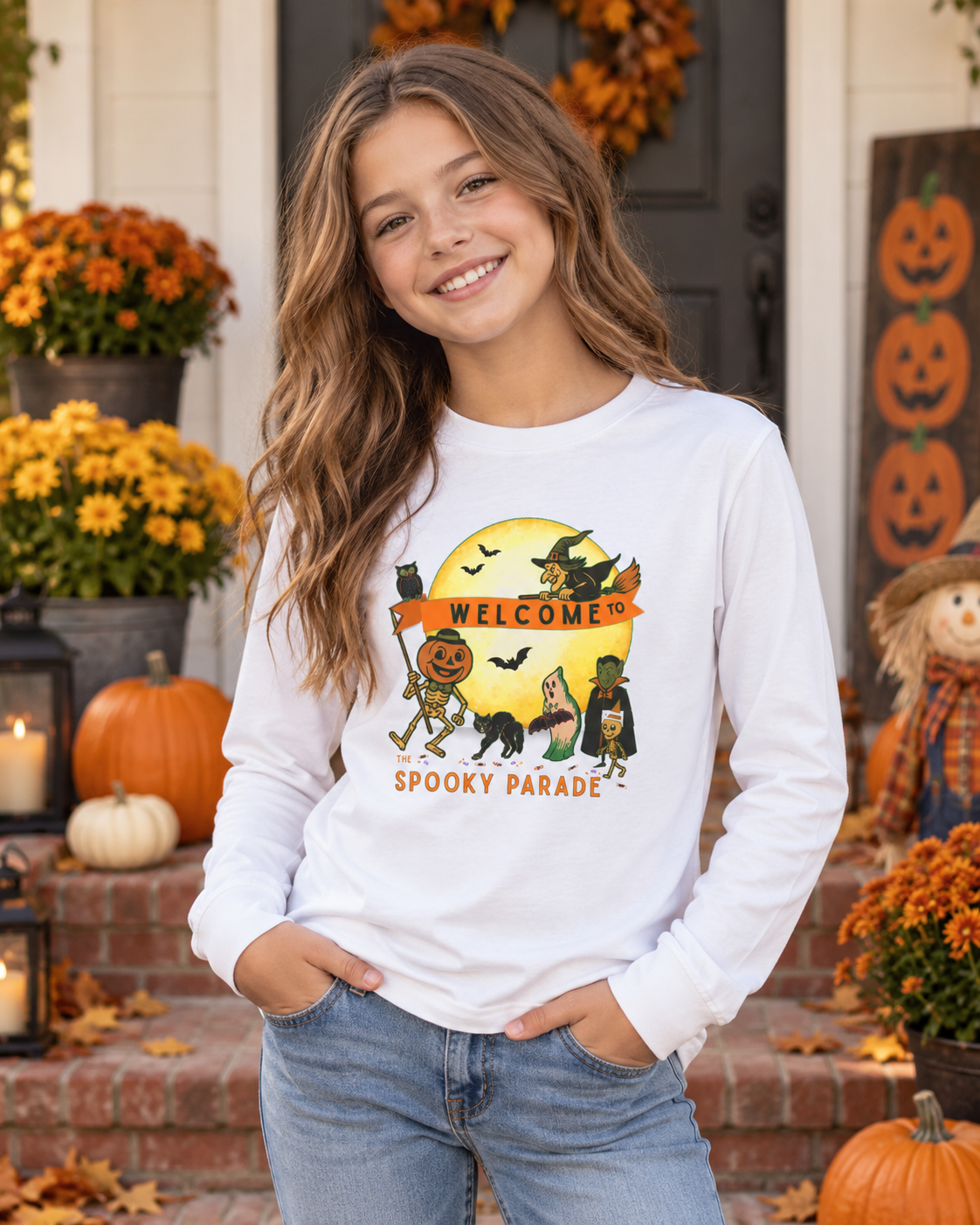 Halloween Youth Shirt | Welcome to the Spooky Parade Long Sleeve Tee