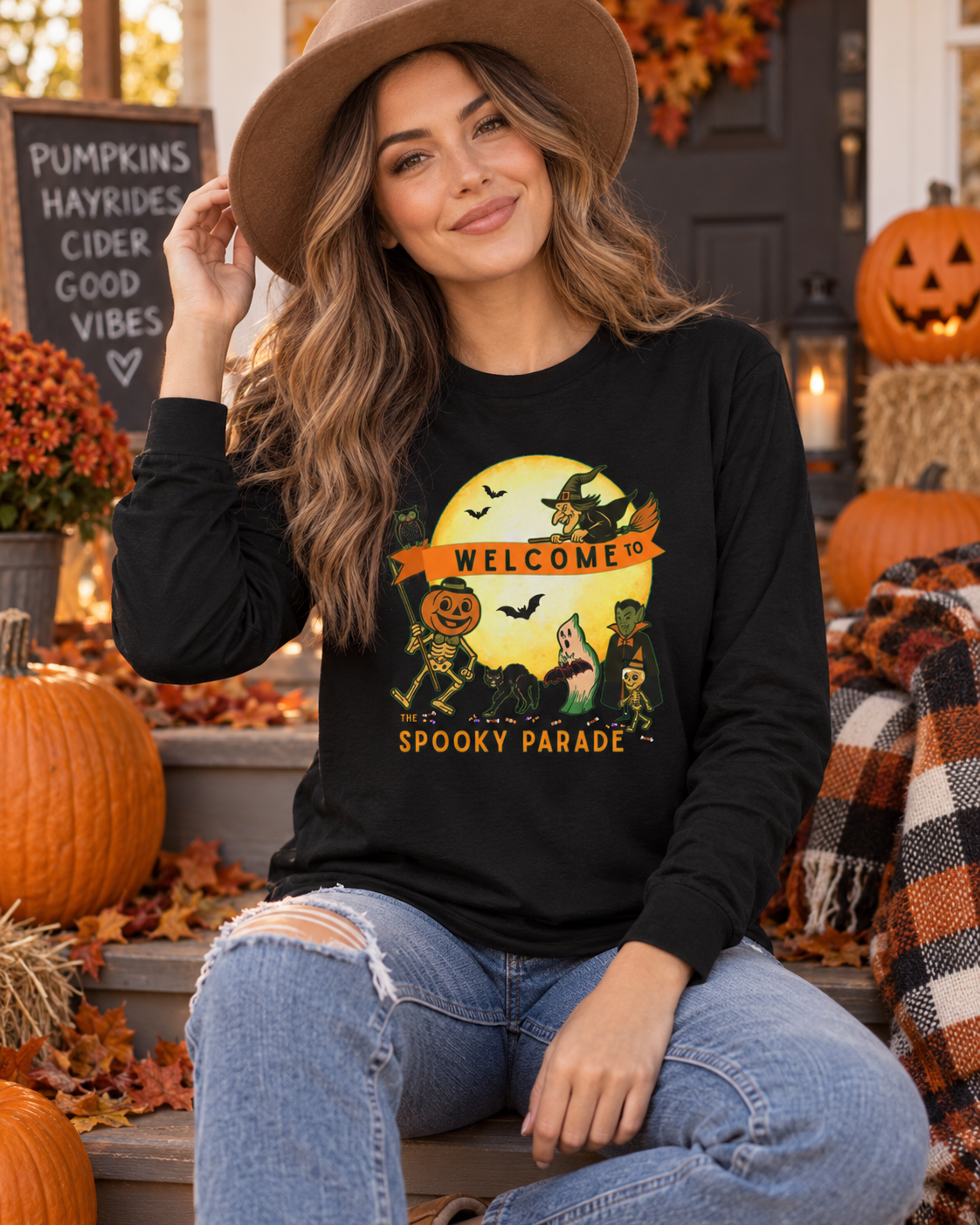 Halloween Long Sleeve Shirt | Welcome to the Spooky Parade Unisex Tee