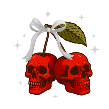 Halloween Skull Sweatshirt | Cherry Skull Women’s French Terry Crewneck