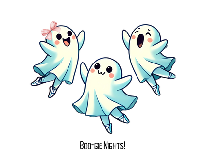 Halloween Dance Shirt for Women | Boo-gie Nights Ghost Ballerina Tee