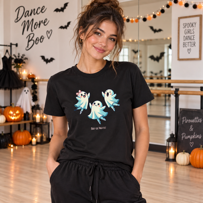 Halloween Dance Shirt for Women | Boo-gie Nights Ghost Ballerina Tee