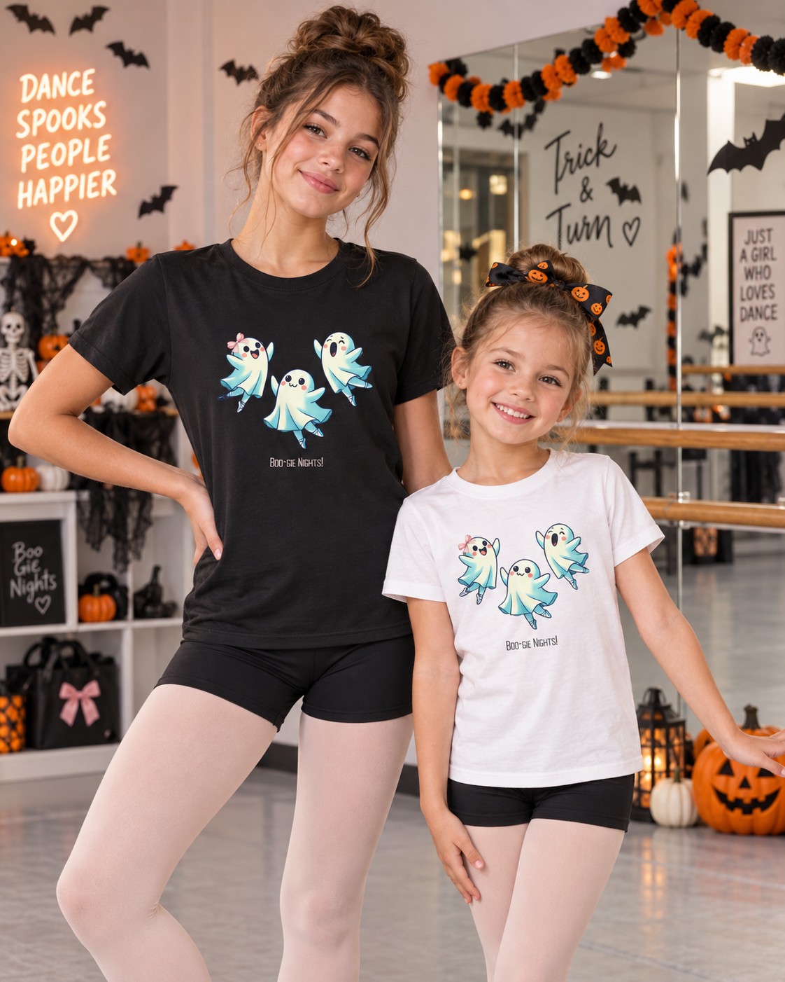 Halloween Dance Shirt for Women | Boo-gie Nights Ghost Ballerina Tee
