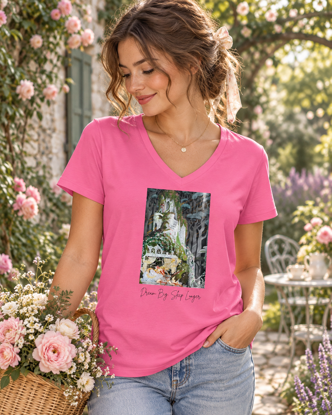 Sleeping Beauty Shirt | Dream Big Sleep Longer Women’s V-Neck Tee