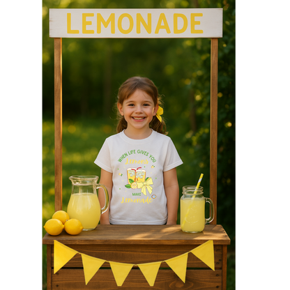 Lemonade Shirt for Girls | Squeeze the Day Bow Youth Tee