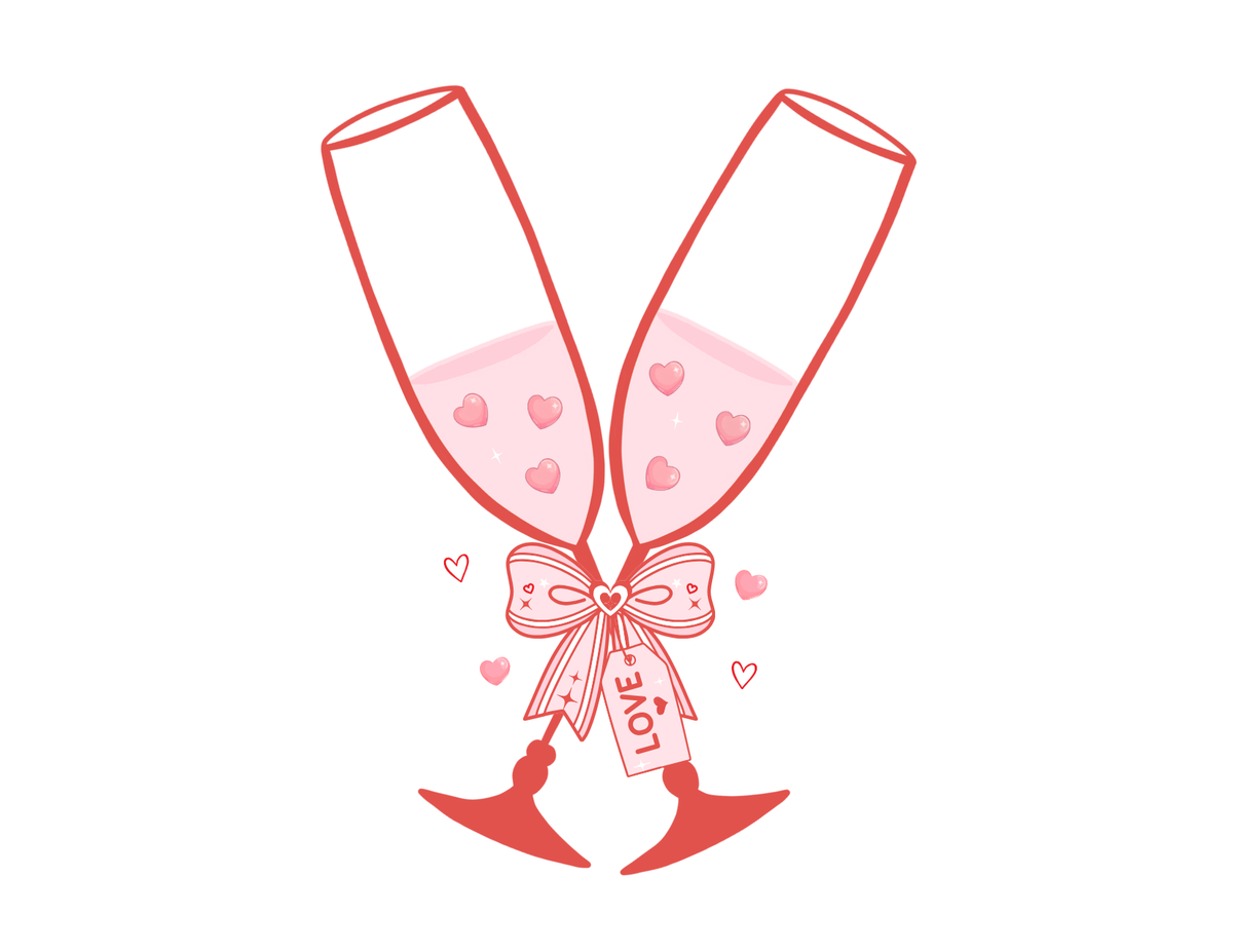 Valentine Sweatshirt for Women | Champagne Love Lightweight Crewneck