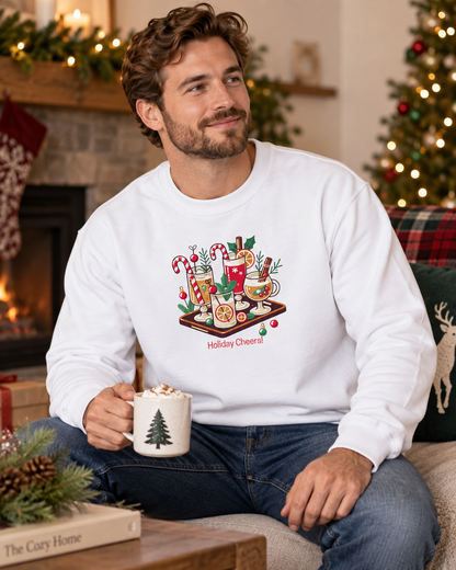 Christmas Cocktail Sweatshirt | Holiday Cheers Unisex Crewneck