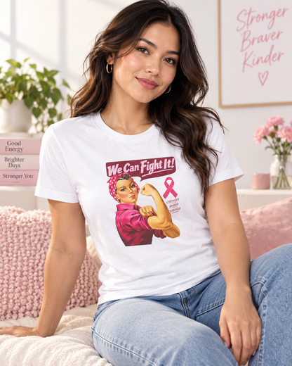 We Can Fight It Breast Cancer Awareness Shirt | Vintage Riveter Women’s Tee
