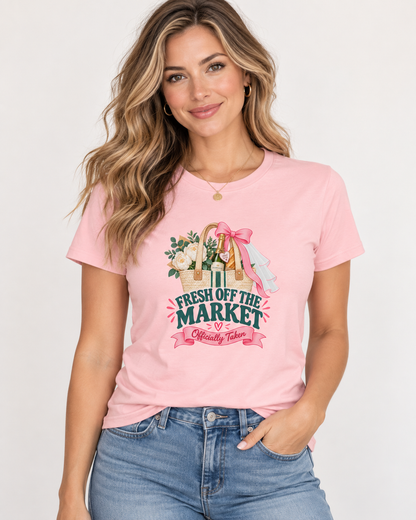 Personalized Fresh Off the Market Shirt | Bride to Be Bachelorette Tee