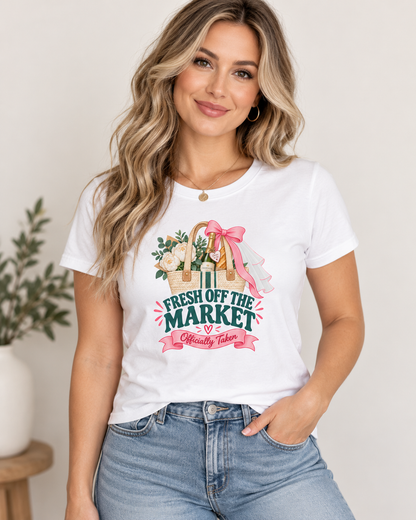 Personalized Fresh Off the Market Shirt | Bride to Be Bachelorette Tee