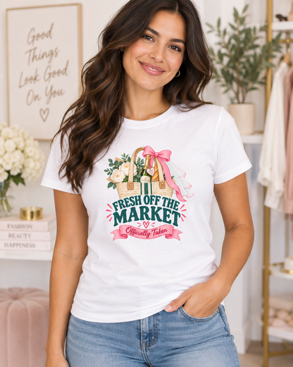 Personalized Fresh Off the Market Shirt | Bride to Be Bachelorette Tee
