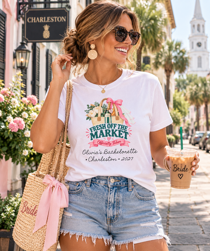 Personalized Fresh Off the Market Shirt | Bride to Be Bachelorette Tee