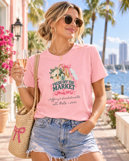 Personalized Fresh Off the Market Shirt | Bride to Be Bachelorette Tee