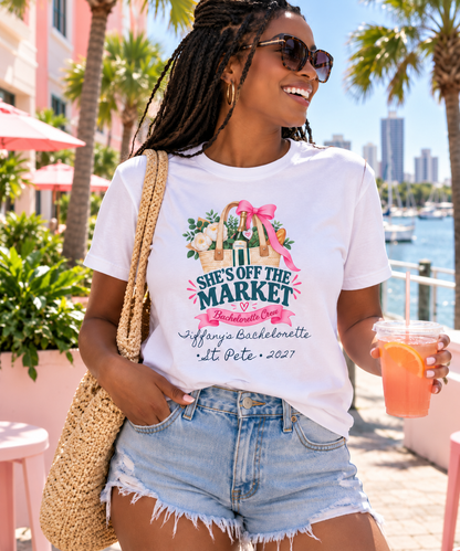 Personalized She’s Off the Market Shirt | Bachelorette Crew Tee