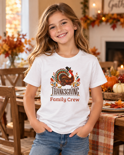 Personalized Thanksgiving Youth Shirt | Matching Family Crew Youth Tee