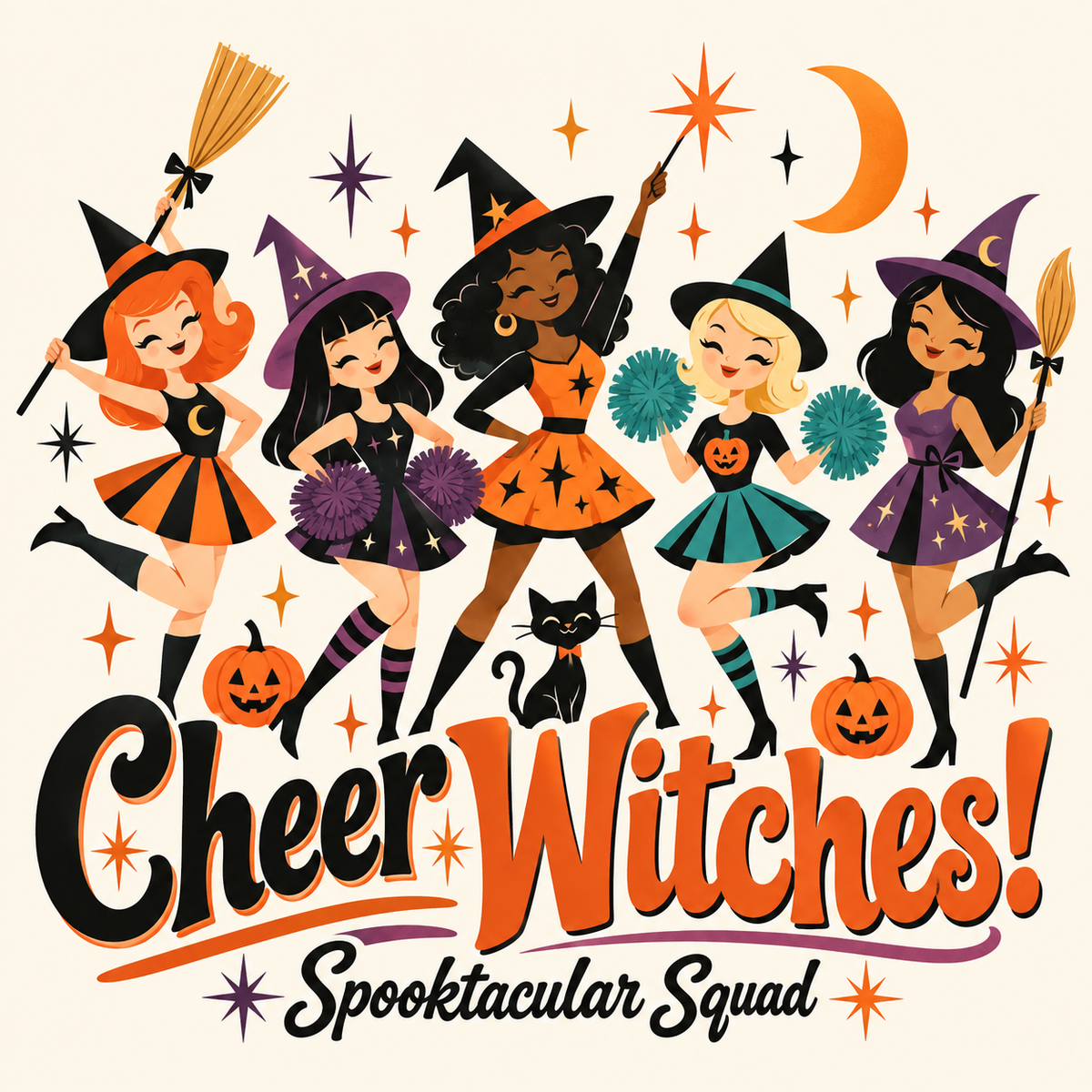 Halloween Shirt | Cheer Witches! Spooktacular Squad Youth Tee – product image 2
