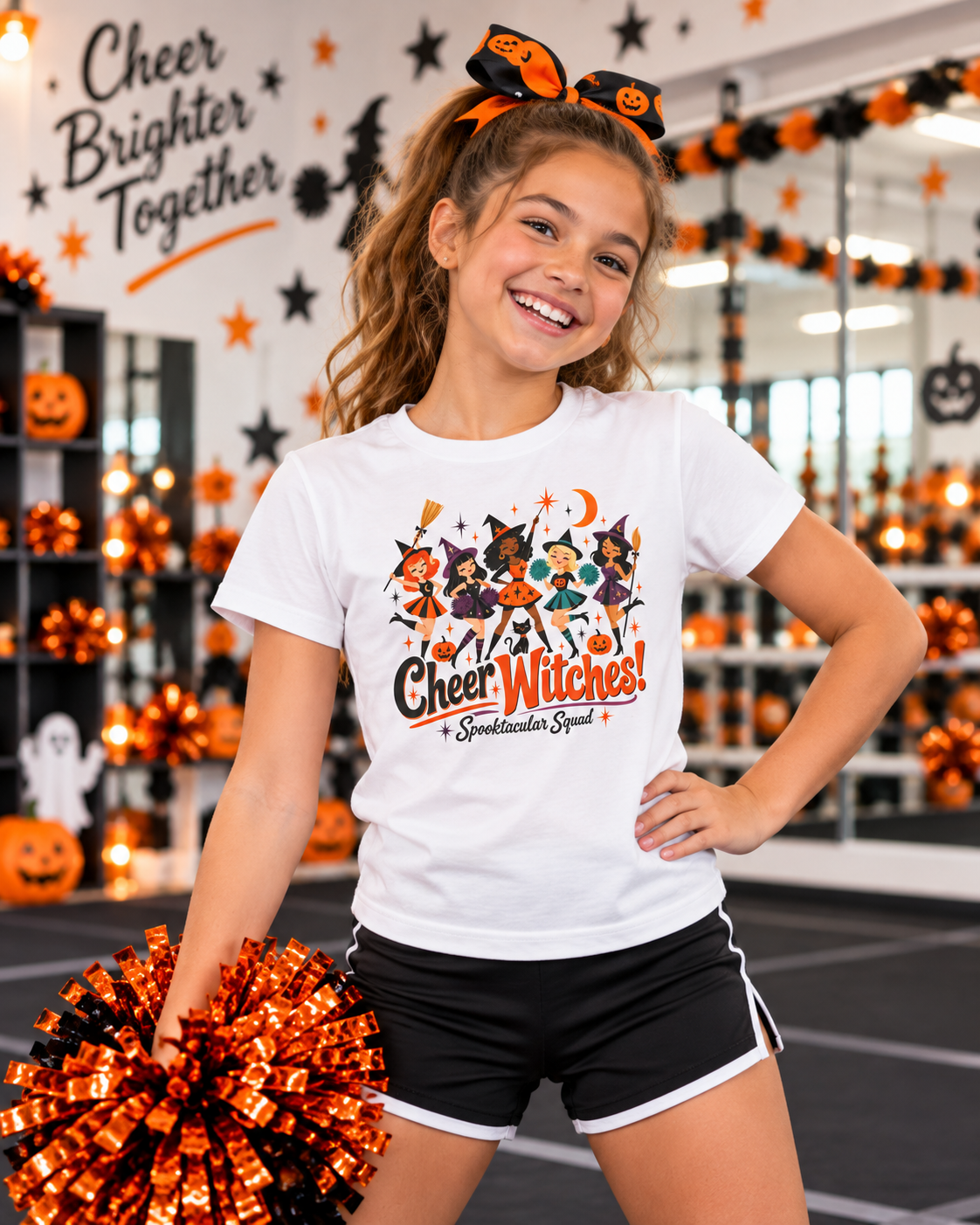Halloween Shirt | Cheer Witches! Spooktacular Squad Youth Tee – featured product image