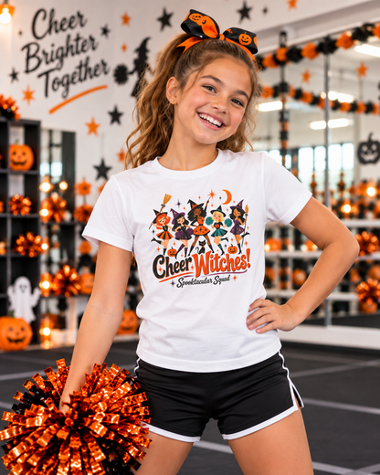 Halloween Shirt | Cheer Witches! Spooktacular Squad Youth Tee – featured product image