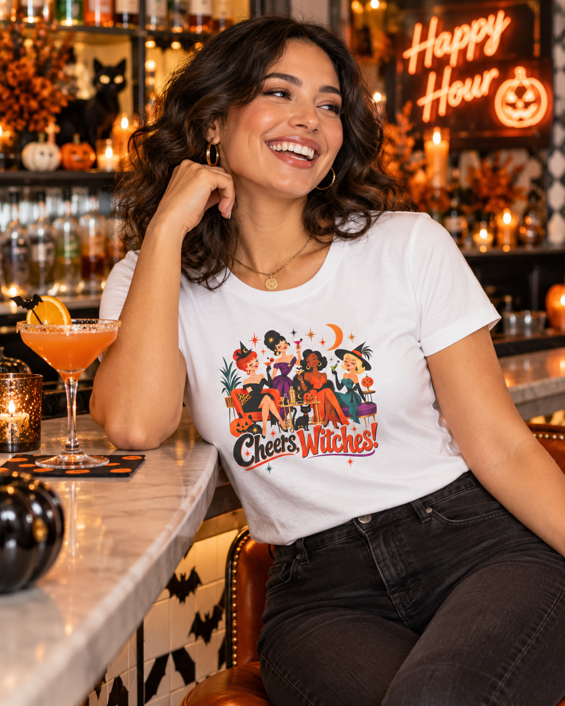 Vintage Halloween Shirt | Cheers, Witches! Women’s Tee – featured product image