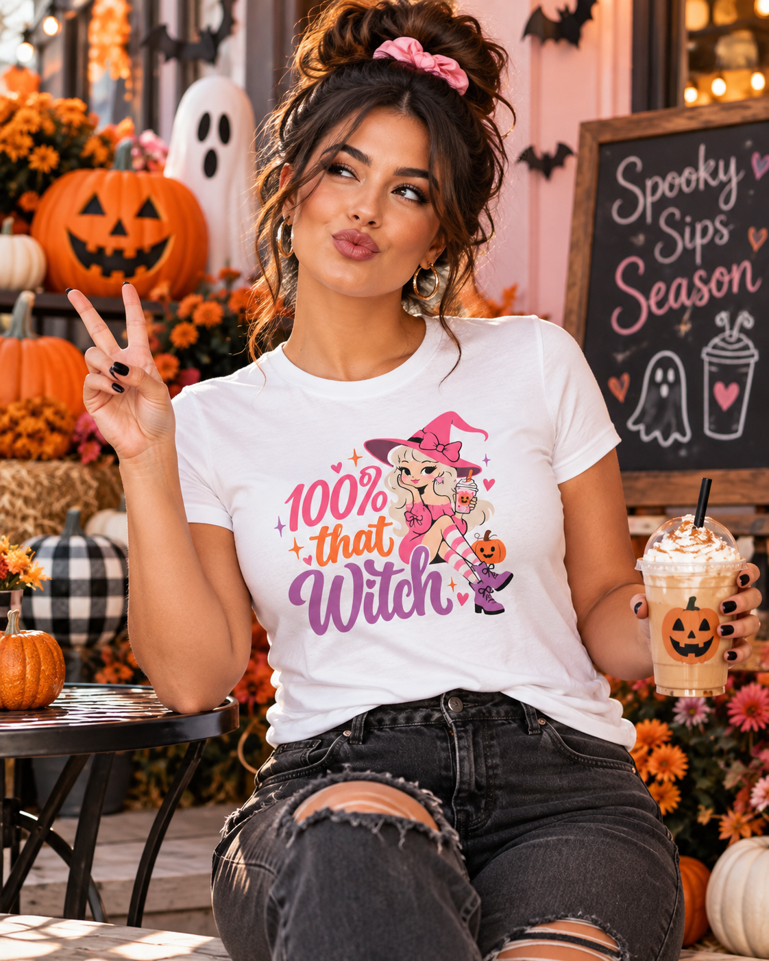 Halloween Shirt | 100% That Witch Women’s Tee – product image 3