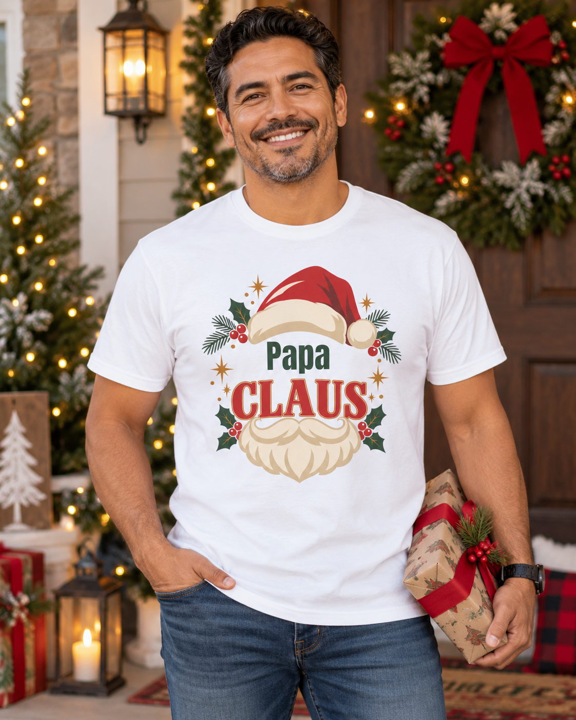 Santa Personalized Claus Shirt | Custom Family Christmas Tee