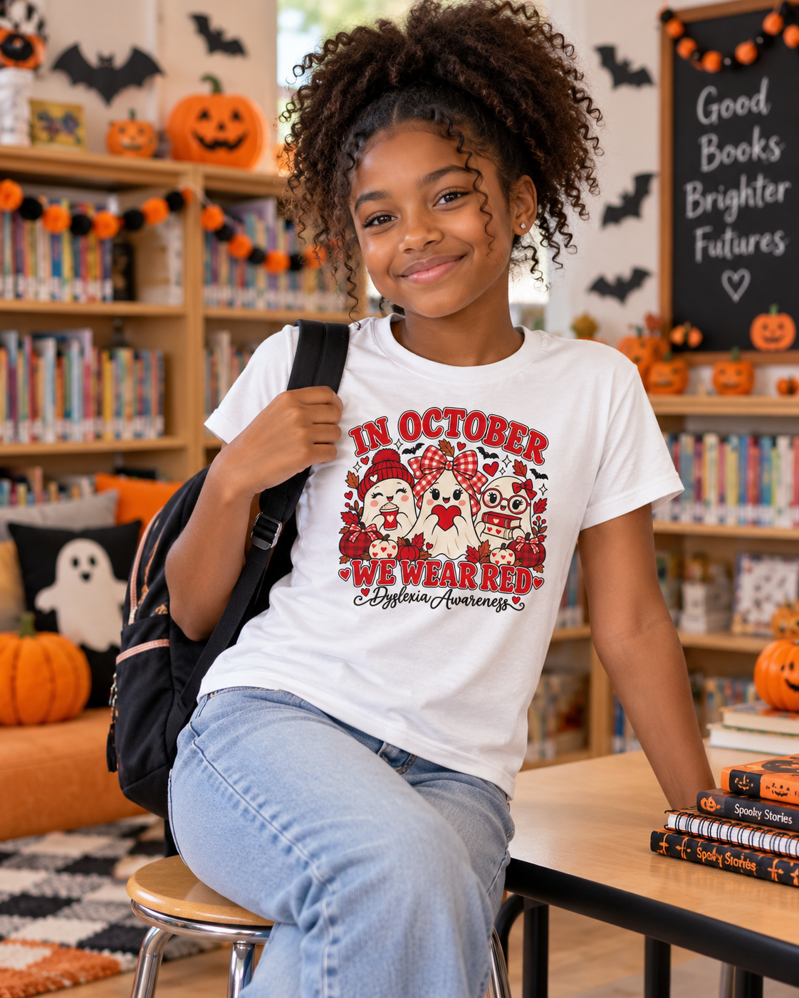 Dyslexia Awareness Shirt for Kids | Halloween Ghost Tee