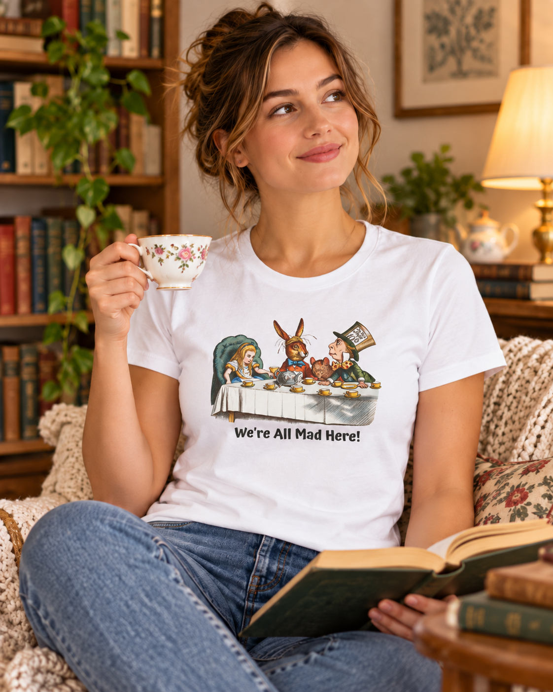 Alice in Wonderland Shirt | We're All Mad Here Mad Tea Party Tee