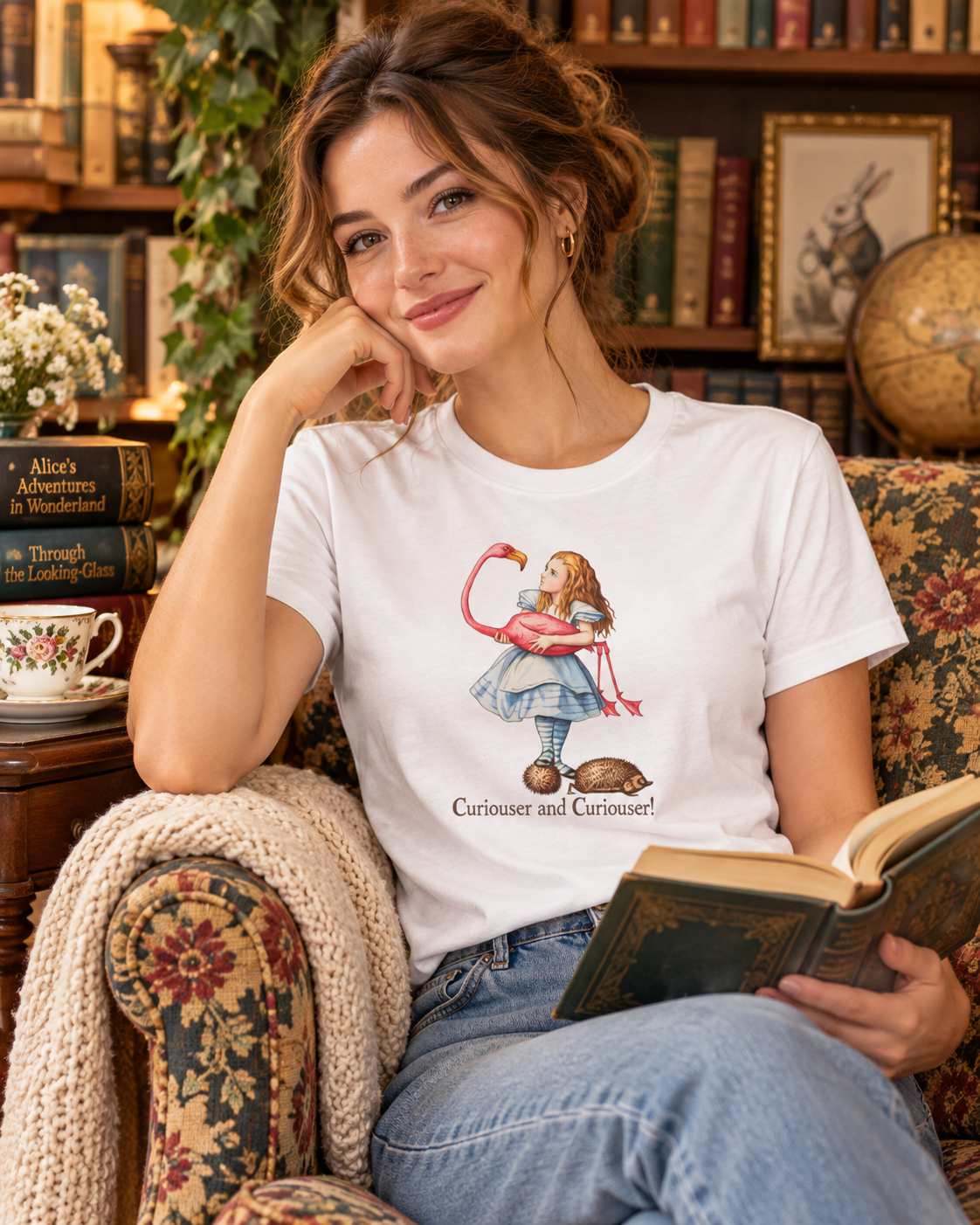 Alice in Wonderland Shirt | Curiouser and Curiouser Flamingo Tee