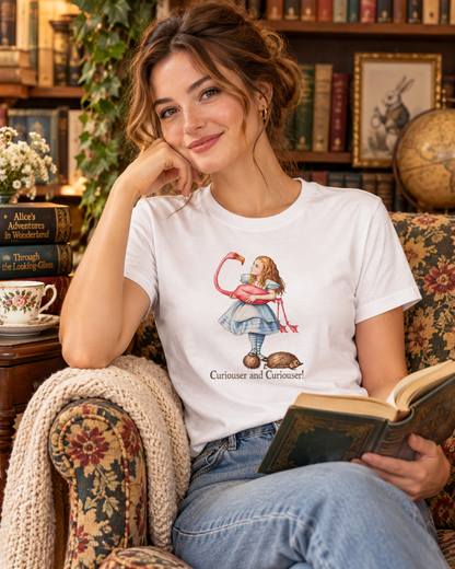Alice in Wonderland Shirt | Curiouser and Curiouser Flamingo Tee