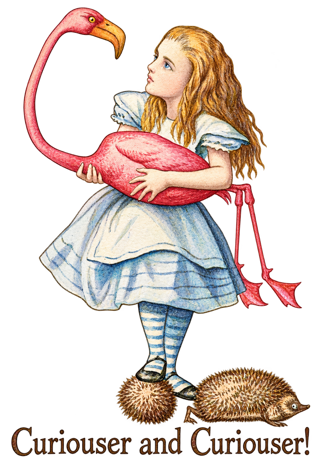 Alice in Wonderland Tote Bag | Curiouser and Curiouser Flamingo Tote
