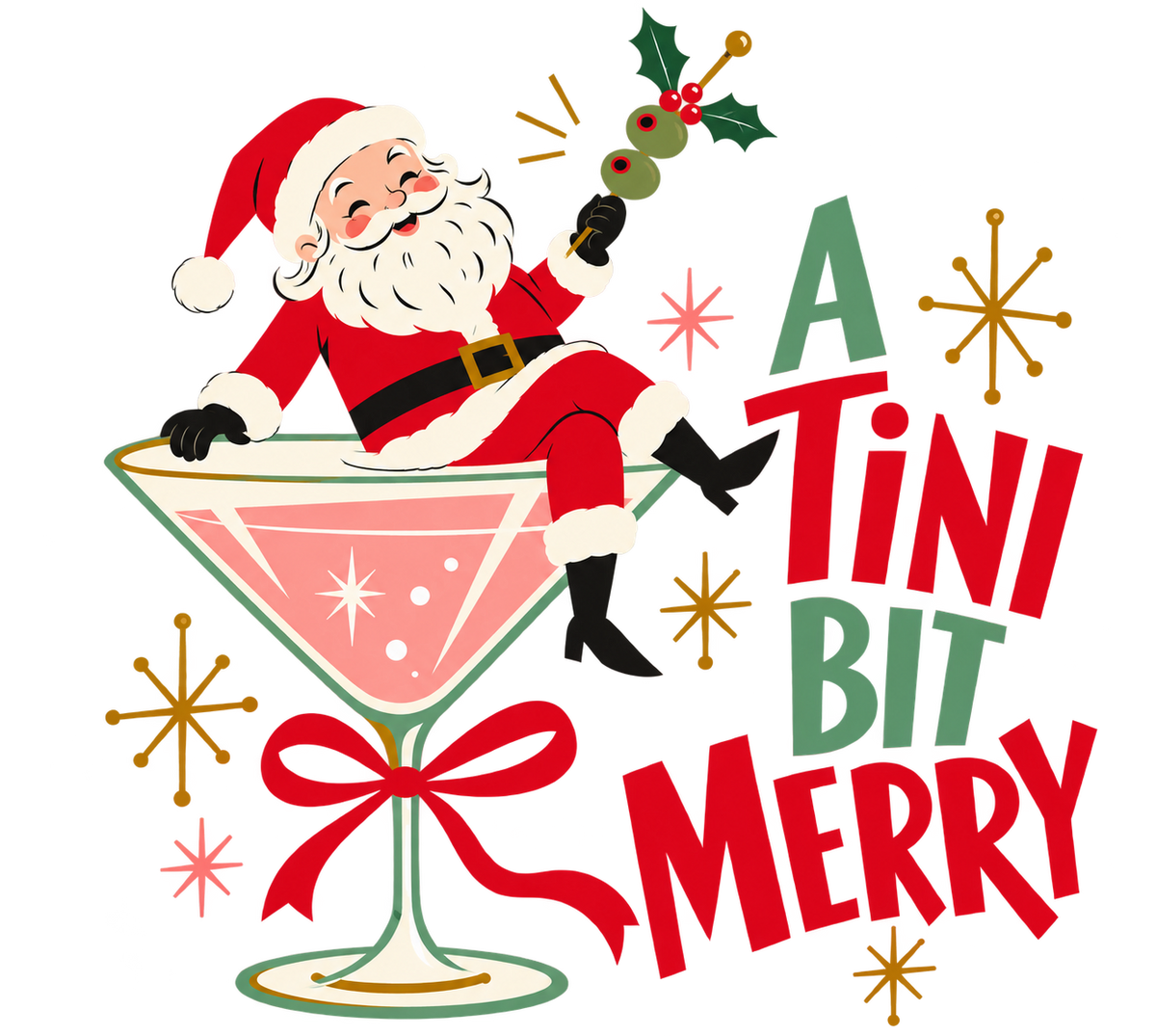 A Tini Bit Merry Christmas Martini Shirt