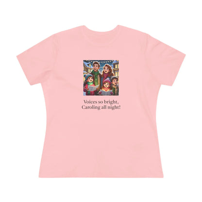 Voices so bright, Caroling all night! - Women's Softstyle Tee - Whippie's