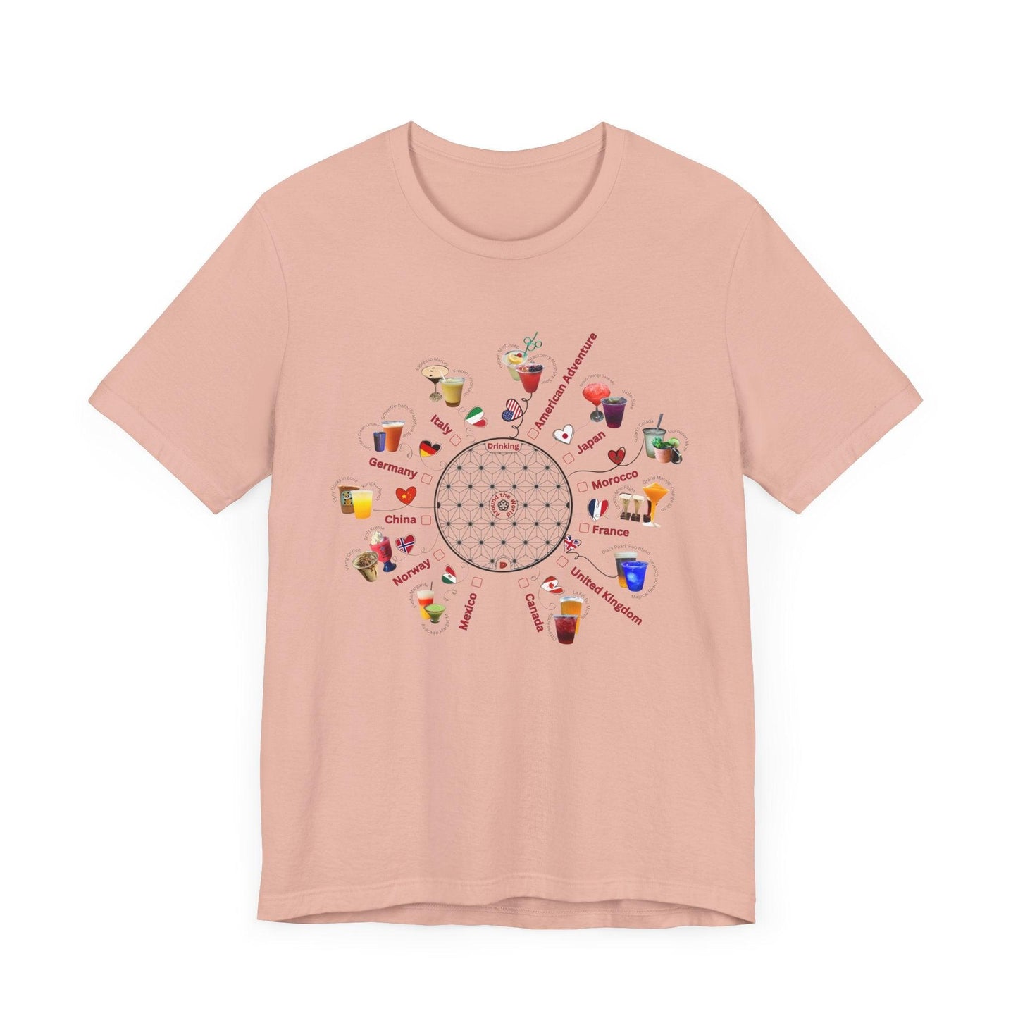 Drinking Around the World Check-Off Unisex Tee - Whippie's
