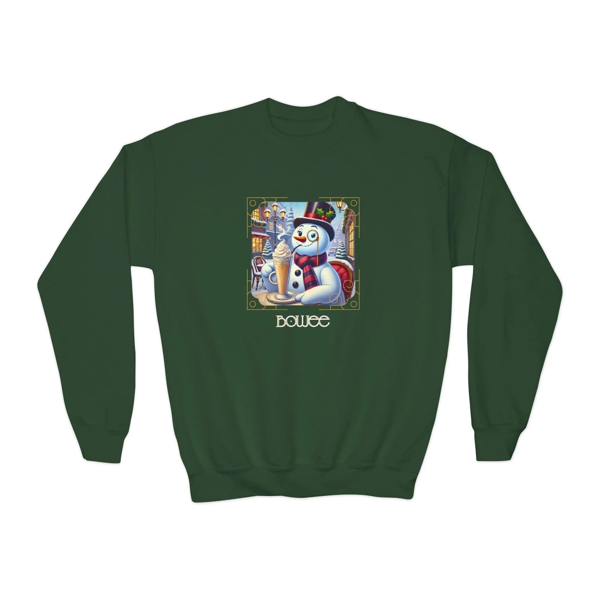 ☃️ Boujee Snowman ☕ Youth Crewneck Sweatshirt ✨ - Whippie's