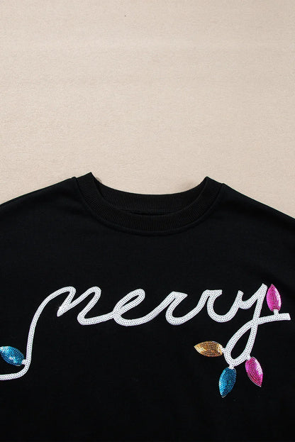 Merry Sequin Holiday Boutique Pullover and Shorts Set