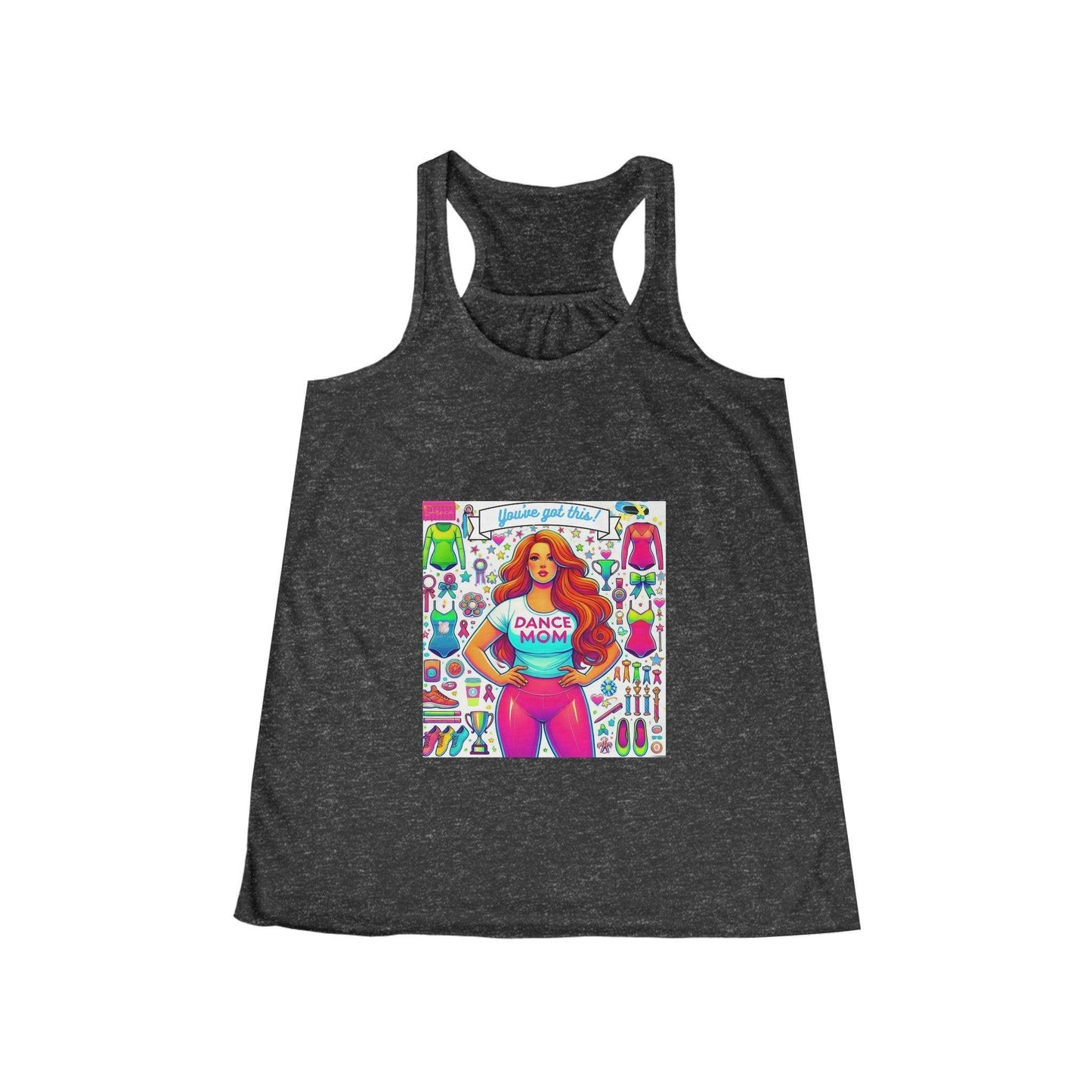 Dance Mom: You've Got This - Red Hair Mom - Curvy - Women's Flowy Racerback Tank - Whippie's